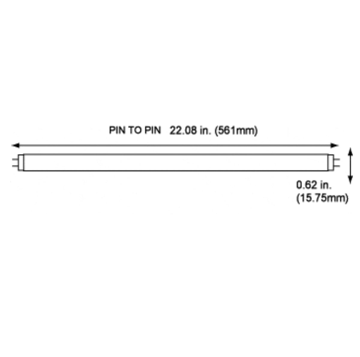 14W 4100K Cool White T5 Fluorescent Bulb 24 Inch G5 Bipin Base Pack of 40 H784