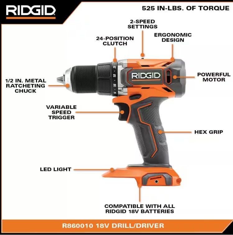 18V Cordless 1/2 in. Drill/Driver Kit with 2.0 AH Battery and Charger B10797