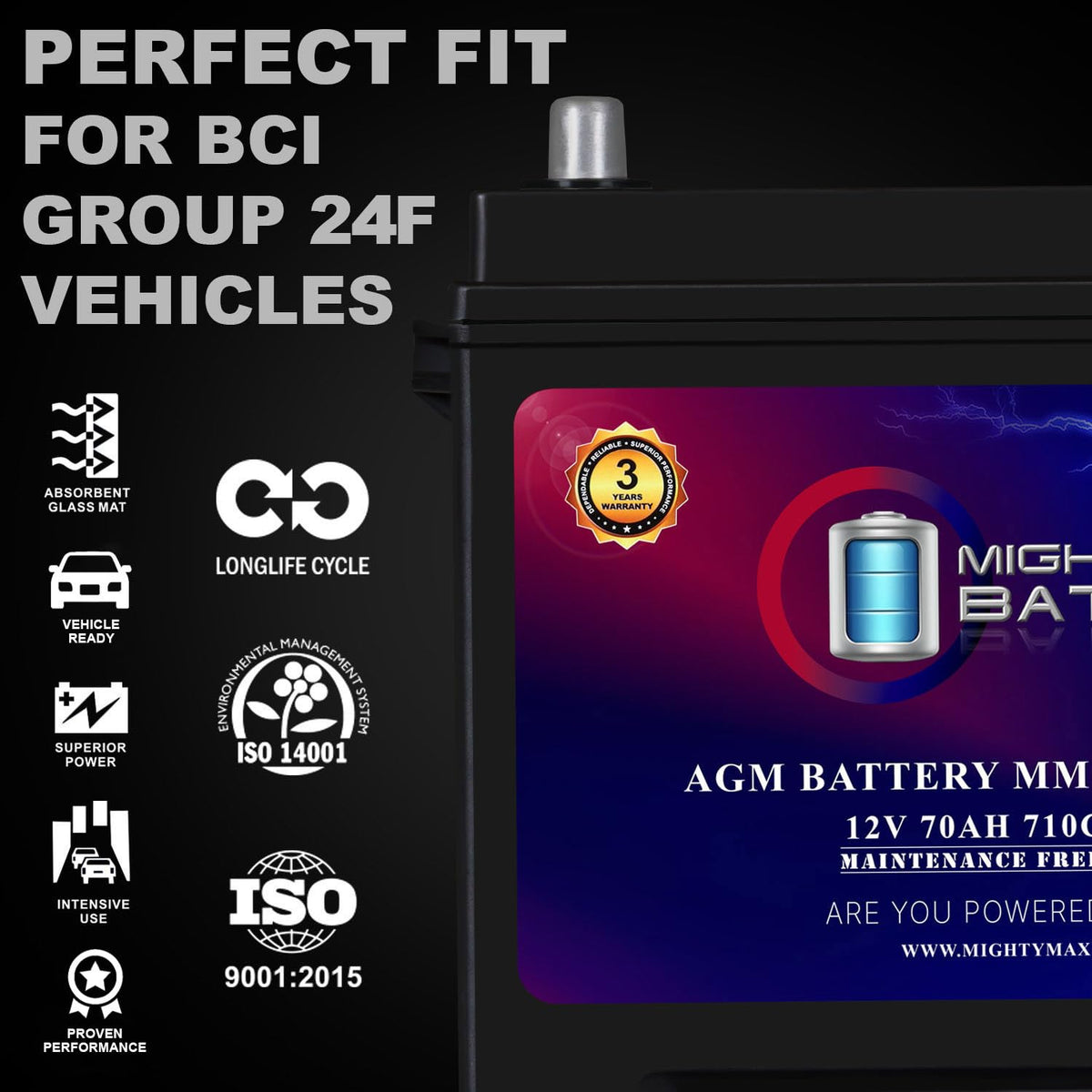 12V 70Ah AGM Replacement Battery C2691