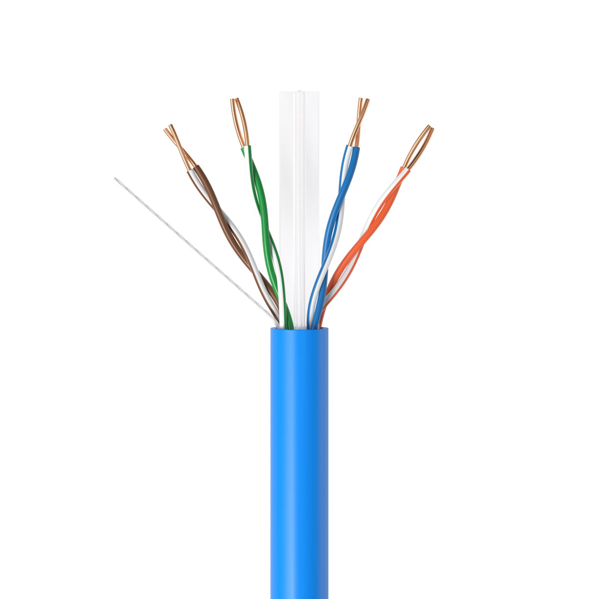 1000ft Cat6 Plenum Rated CMP 23AWG Solid CCA UTP 550MHz Bulk Network Cable Blue C878