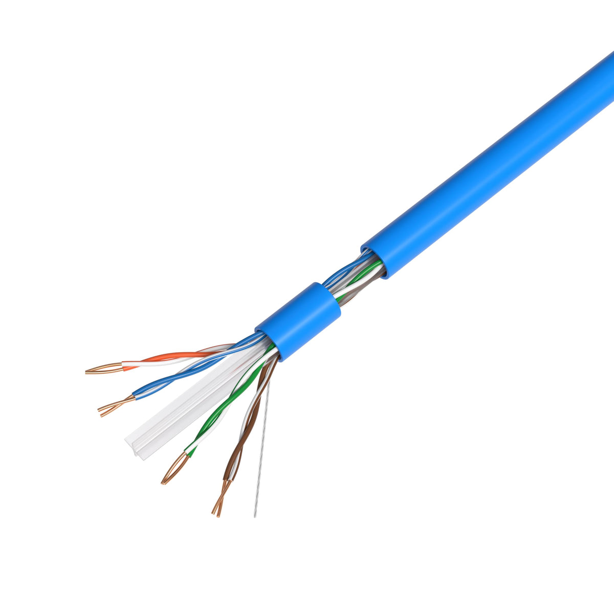 1000ft Cat6 Plenum Rated CMP 23AWG Solid CCA UTP 550MHz Bulk Network Cable Blue C878