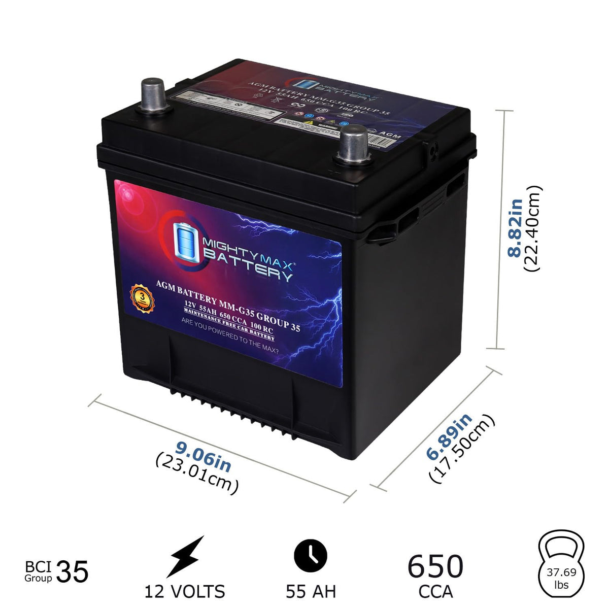 12V 55Ah AGM Replacement Battery L64491