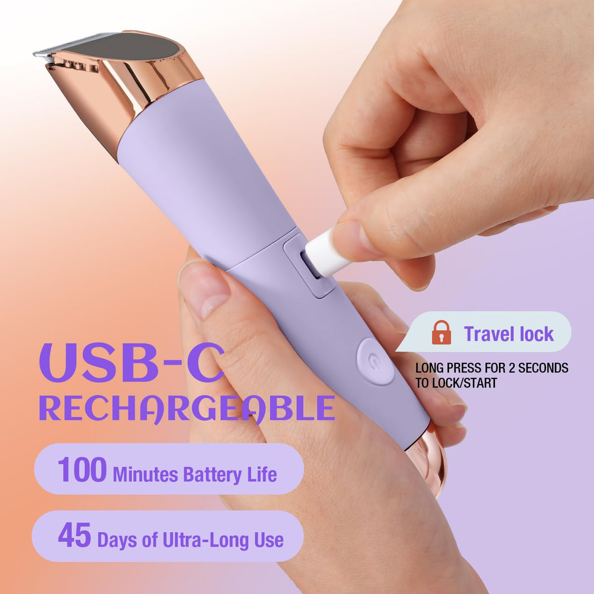 2-in-1 Electric Razor and Pubic Hair Trimmer with LED Light V720476
