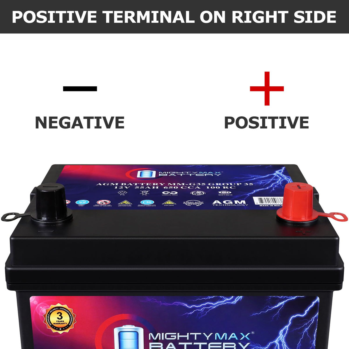 12V 55Ah AGM Replacement Battery L64491