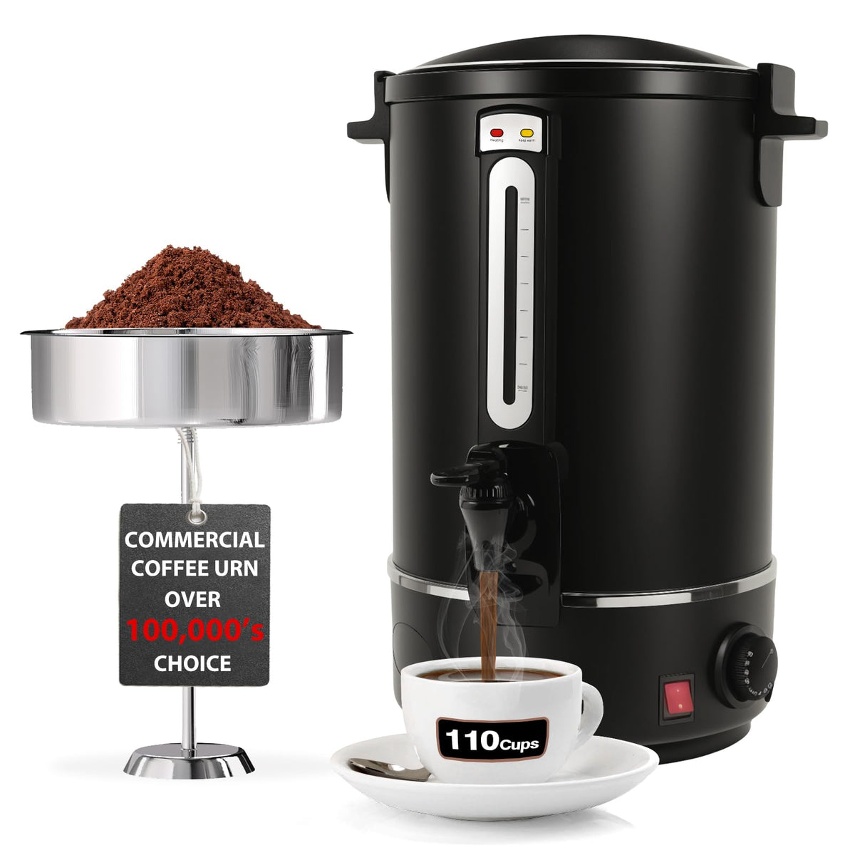 110-Cup Stainless Steel Commercial Coffee Urn U550