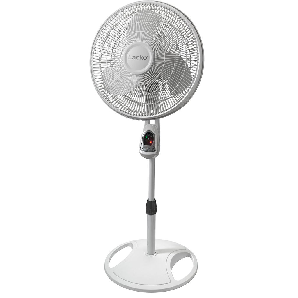 12" Utility Fan and 16" White Oscillating Pedestal Stand Fan with Remote W29429
