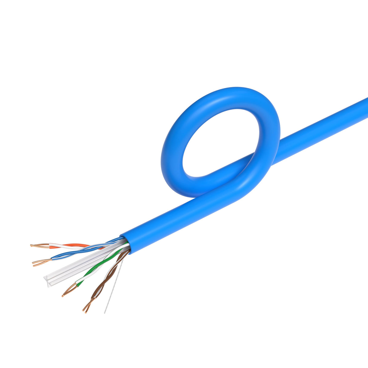 1000ft Cat6 Plenum Rated CMP 23AWG Solid CCA UTP 550MHz Bulk Network Cable Blue C878