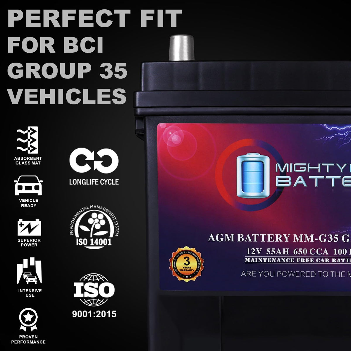 12V 55Ah AGM Replacement Battery L64491