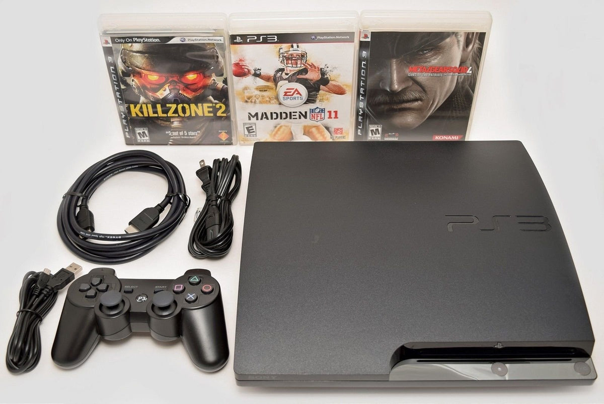 Playstation 3 Slim 320gb Game Console System Bundle with 3 Games J406