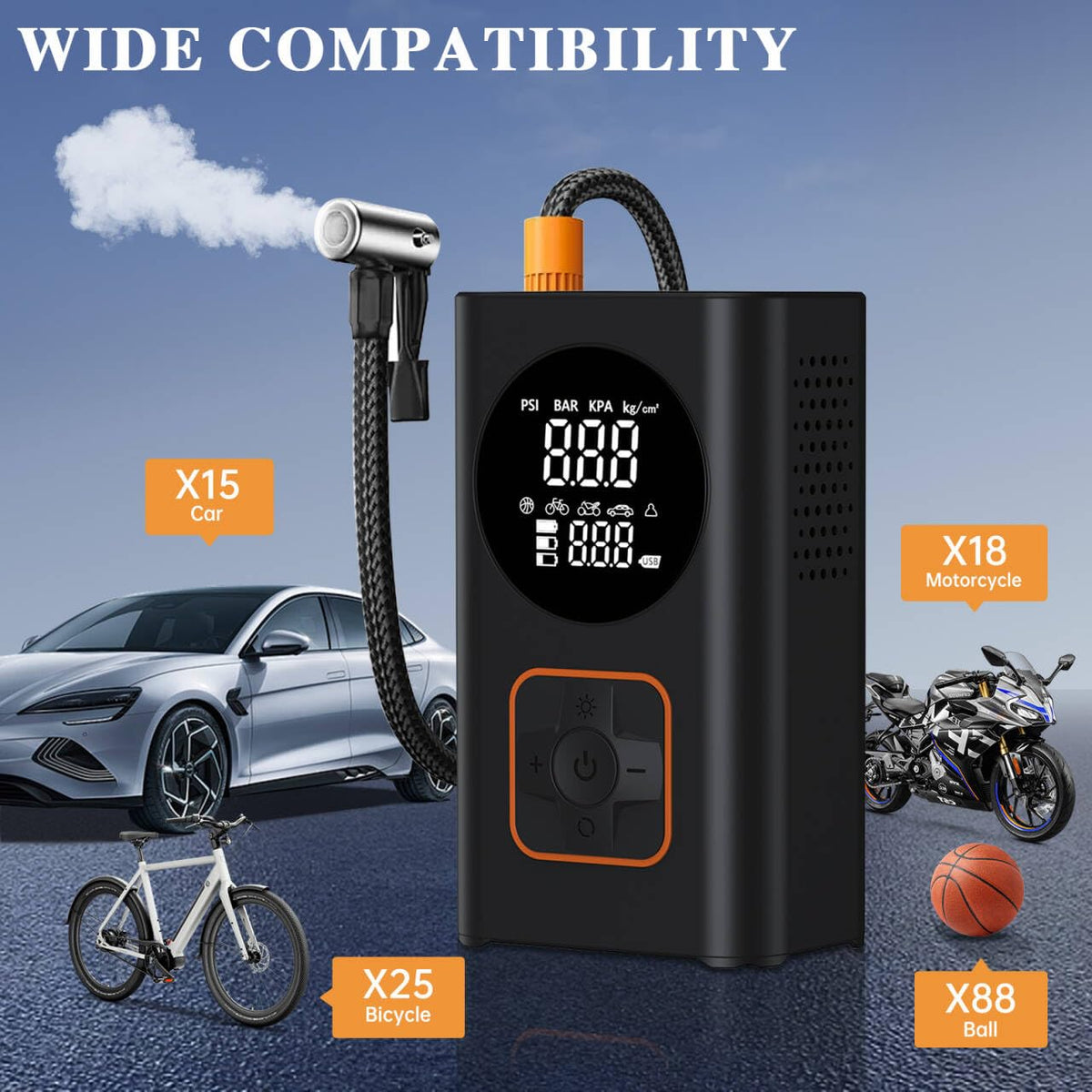 150 PSI Portable Air Compressor with Digital Pressure Gauge G91563