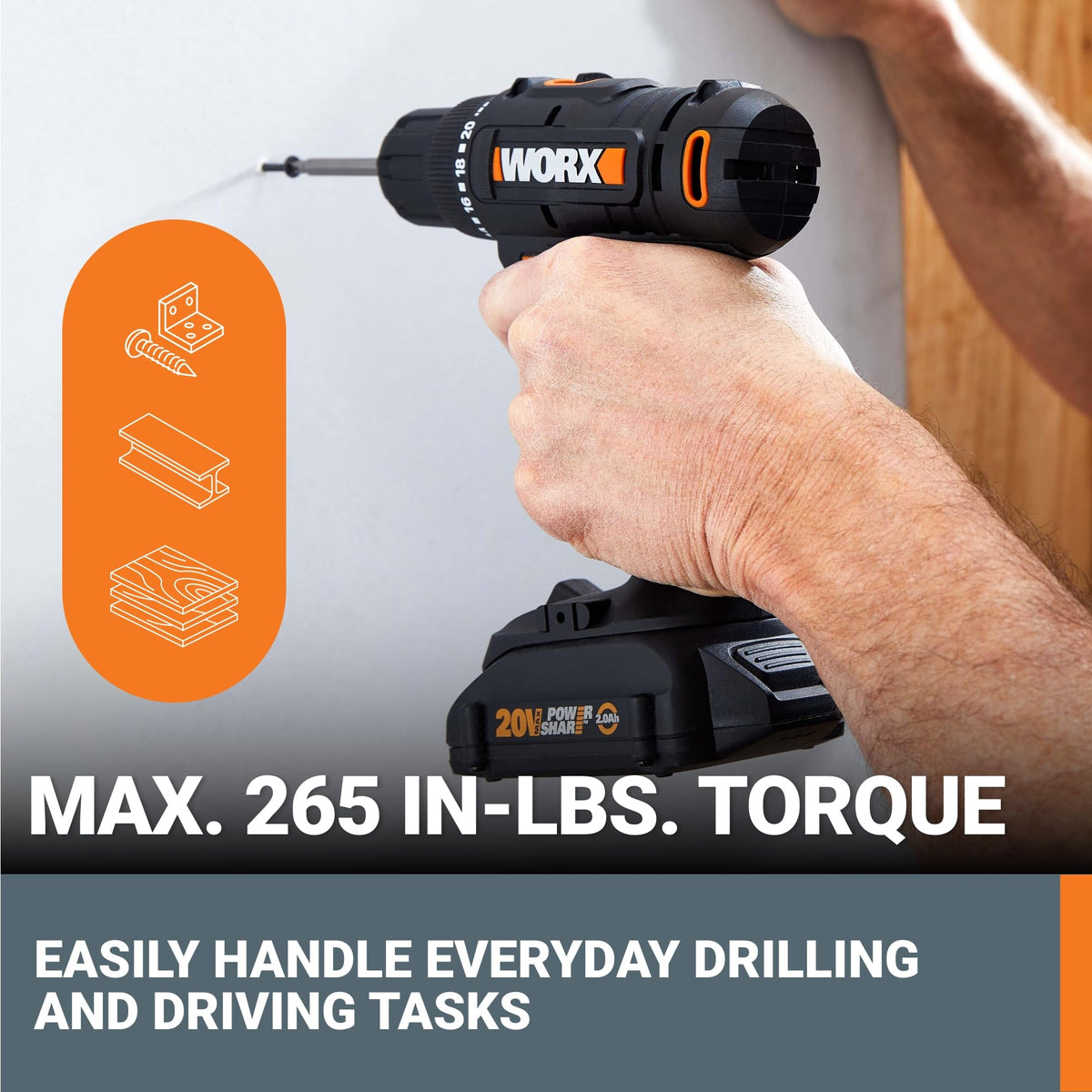 Cordless Drill Driver 20V 3/8-Inch 84-Piece Kit S7521