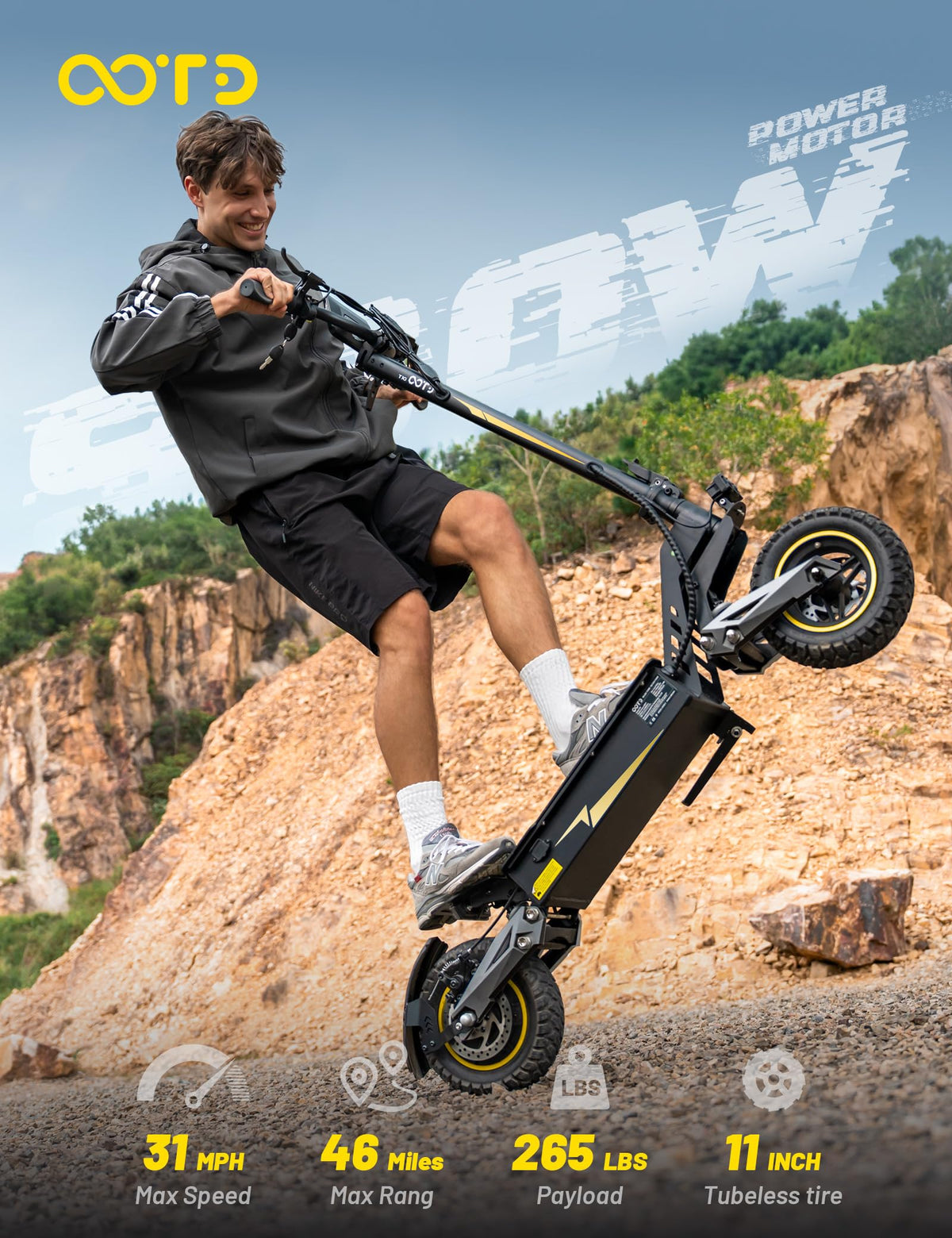 Electric Scooter with 11" All-Terrain Tire G9402