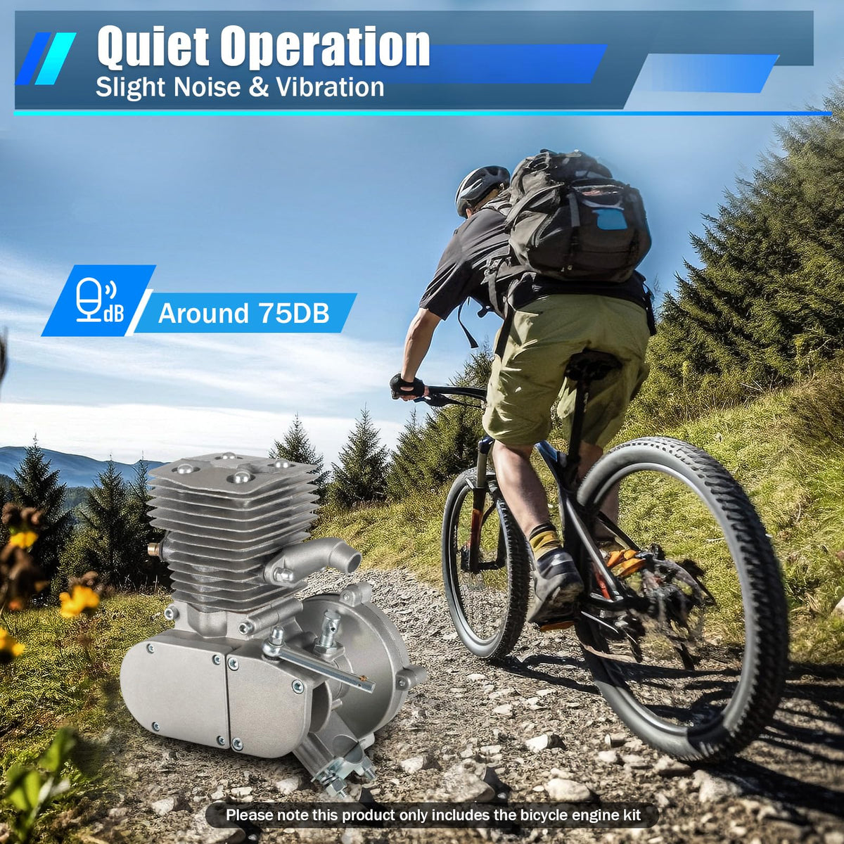 100CC 2-Stroke Bicycle Engine Kit with 44 Tooth Sprocket Z93607