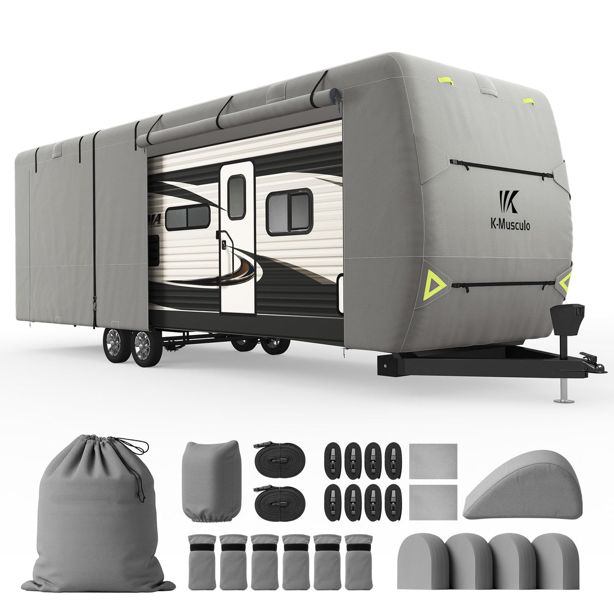 14-16 FT Heavy Duty Waterproof Camper Cover with 4 Tire Cover Q320